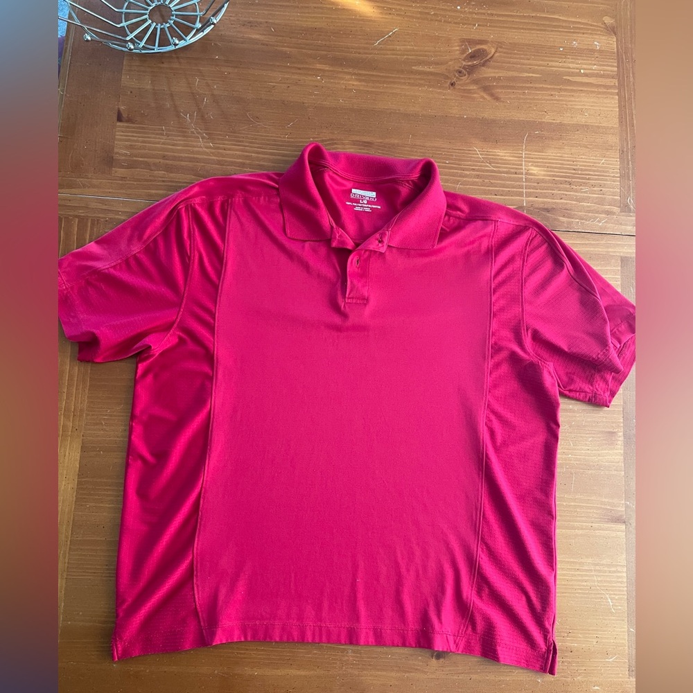 Red golf shirt